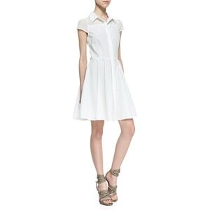 Amanda Uprichard White Collared Button Up Shirt Dress Size L